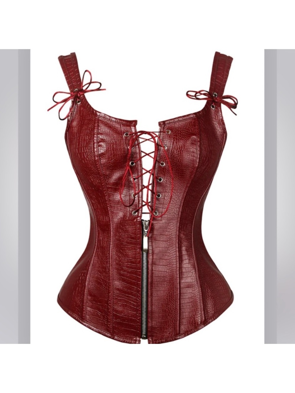 Charmian Red Lace Up Victorian Steampunk Corset
